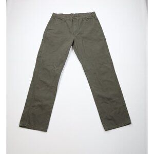 Vintage Y2K Dickies Mens 36x34 Faded Canvas Wide Leg Dungaree Pants Green Cotton